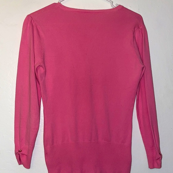 pink button up sweater. size small - Picture 2 of 2